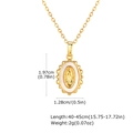 Dettagli e dimensioni del ciondolo ovale della Vergine Maria su collana dorata - Stile Vergine Maria in Madreperla con Bordo Ondulato (PNB323)