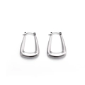 Orecchini a cerchio minimalisti a forma di U in acciaio inossidabile lucido argento - Orecchini a U Minimalisti (ER-626)
