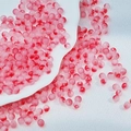 Macro detail of 6mm frosted pink and red gradient glass beads for DIY jewelry making - Red Two-tone Beads (6mm)