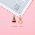 Christmas tree alloy pendant with green and red enamel finish for DIY jewelry crafting - Small Christmas Tree (F295-1) / 10 Pieces/Pack (11*21mm)