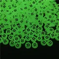 Luminous green acrylic alphabet beads with letter R for DIY bracelet jewelry making - Letter R (100Pcs/Pack)