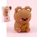 Cute brown bear pencil sharpener in pink gift box with sweet potato detail - Bear with Bread Bagged
