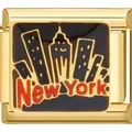 Custom gold stainless steel New York skyscraper charm for modular bracelet - 0004-new York Mansion Phnom Penh