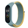 Gray-blue nylon sport loop watch band with yellow lining for smart fitness trackers - Sunshine