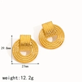 Orecchini a cerchio in acciaio al titanio martellato con texture bussola oro 18k - Stile Bussola in Oro Martellato (TE60026) / Oro 18K