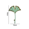 Ginkgo leaf metal wall hook in mint green and gold finish, dimensions 14x10cm - Green E (Small Ginkgo)