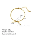 Detailed size specifications of the gold stainless steel bow bracelet with dimensions - Bow Bracelet / Gold