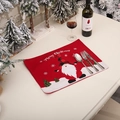 Red Christmas gnome placemat with Merry Christmas embroidery and red plaid hat - Red Placemat (J-CZ11)