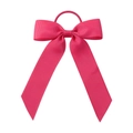 Élastique à cheveux avec nœud en gros-grain rose fuchsia et longs rubans - Rose rouge