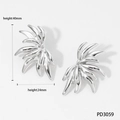 Pendientes de acero inoxidable 316 en forma de alas de ángel color plata para mujer - D3059 / Plateado