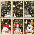 6-piece Christmas window static stickers set featuring Santa, Reindeer and Snowflakes - 6-Pack Combination BQ432+436+438+444+446+447