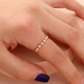 Gold brass ring with micro-p鑲ed round and marquise white cubic zirconia for women - Gold/Teardrop Round Zirconia