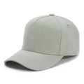 Detailed side view showing the premium light grey cotton twill texture of the baseball cap - Adjustable / Light Gray Coarse Texture Five-Panel Blank