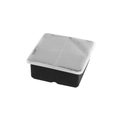 Moule à glaçons crâne en silicone noir à 4 cavités avec couvercle pour boissons de bar - 4-Grille Carré Avec Couvercle / Noir