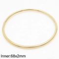 Poliertes goldfarbenes mehrlagiges 68mm Armband aus Titanstahl für Damen im runden Design - Einfach Poliert (KB180091-LO) / 68*2mm (Einzelstück) / Gold