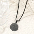 Hip hop basketball pendant necklace with black texture on pearl chain, stainless steel jewelry - Pearl-Style Link Chain / Black