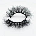 Macro shot of 20mm thick messy faux mink eyelashes with Russian volume curl - BW9X-20F