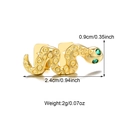 Detailed size specifications for gold snake earring with green eyes and scale texture - Snake / Gold