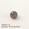Sparkling copper spacer bead with champagne zircon inlay for DIY bracelet and necklace - 8MM Brown Zirconia Gun Black Plated