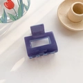Square dark purple acetate hair claw clip with cutout design and glossy finish - 5cm / Blue and Purple