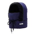 Dark blue thermal trapper hat with black faux fur lining and integrated face mask - One Size / Navy Blue