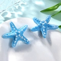 DIY blue resin starfish charms with white dots for hair clips and shoe accessories - Small / Blue