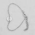 Silver hollow round initial bracelet featuring letter R pendant with lobster clasp - Silver R
