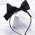 Eleganter Haarreif mit großer schwarzer Satinschleife im französischen Vintage-Stil - Haarreif / Schwarz