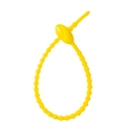 Bright yellow flexible silicone cable tie with adjustable bead locking design - Banana Yellow