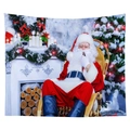Detailed Christmas backdrop featuring Santa on a rocking chair by the tree and fireplace - Style 6