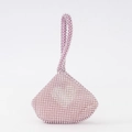Borsa da sera rosa con perline e design a cuore in strass con manico superiore - Rosa