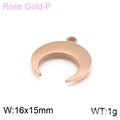 Pendentif lune en or rose, accessoire en acier titane 16x15mm pour création de bijoux - 16*15mm / Or rose