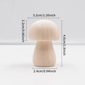 Unfinished wooden mushroom DIY toy with precise dimensions 4.6cm height for kids crafts - (32×46mm) Round Head Mushroom