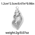 Gepolijste zilveren schelphanger van 304 roestvrij staal van 2,5 cm voor sieraden - Schelp-Zilver