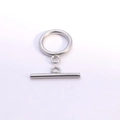 Polished silver stainless steel OT toggle clasp for DIY necklace and bracelet jewelry - 23mm Clasp with 15mm Ring / Steel