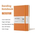 Orange fabric cover bullet dotted journal 130x210mm with elastic band closure - A5 / Orange