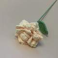 Handmade crochet light pink yarn rose for home decoration and romantic gifting - Pointed Pure Light Yellow