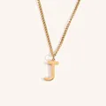 Minimalist 18k gold plated necklace featuring a stylish cursive letter J pendant - Gold J