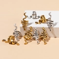 8-teiliges Set Vintage Haarringe in Schlangenform, Gold und Silber für Flechtfrisuren - Altsilber (9er-Set)