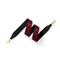 Wide chevron woven bag strap in black and deep red with golden metal lobster clasps - 3.8cm Width 110cm Length / Black Strap Gold Buckle