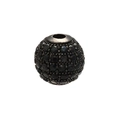 Macro shot of micro-paved black zircon spherical bead for DIY jewelry and bracelets - 6mm / Gun Black Black Zircon