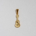 Retro golden guitar shaped pendant made of polished stainless steel for jewelry making - Guitar / Gold