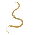 Bohemian gold plated woven mesh bracelet with green stone flower pendant charm - Green Agate Flower Mesh Necklace/SN22112802