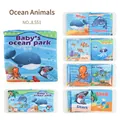 Livre d'éveil en tissu pour bébé sur le thème du parc marin avec baleines et requins - Animaux Marins (JL551)