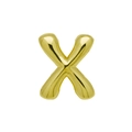 3D golden metallic letter X charm with a smooth glossy finish for DIY bracelets - Gold/Letter X