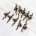 Set of 10 vintage bronze snake spiral hair rings for dreadlocks and braided hairstyles - Bronze 10Pcs/Set