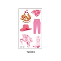 Rosa Cowboy-Tattoo-Sticker für Mädchen mit Stiefeln und Hüten Modell TU-E74 Design - TU-E74