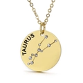 Minimalist gold plated Taurus necklace with zodiac constellation crystals - Taurus (KN118002-GC)