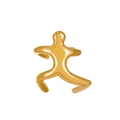 Minimalist gold ear cuff featuring a dynamic climbing figure design for non-pierced ears - Gold M-269