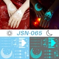 Luminous henna tattoo JSN-065 featuring glow-in-the-dark moon and mosque design - JSN-065 (Star Moon Mosque)